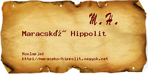 Maracskó Hippolit névjegykártya